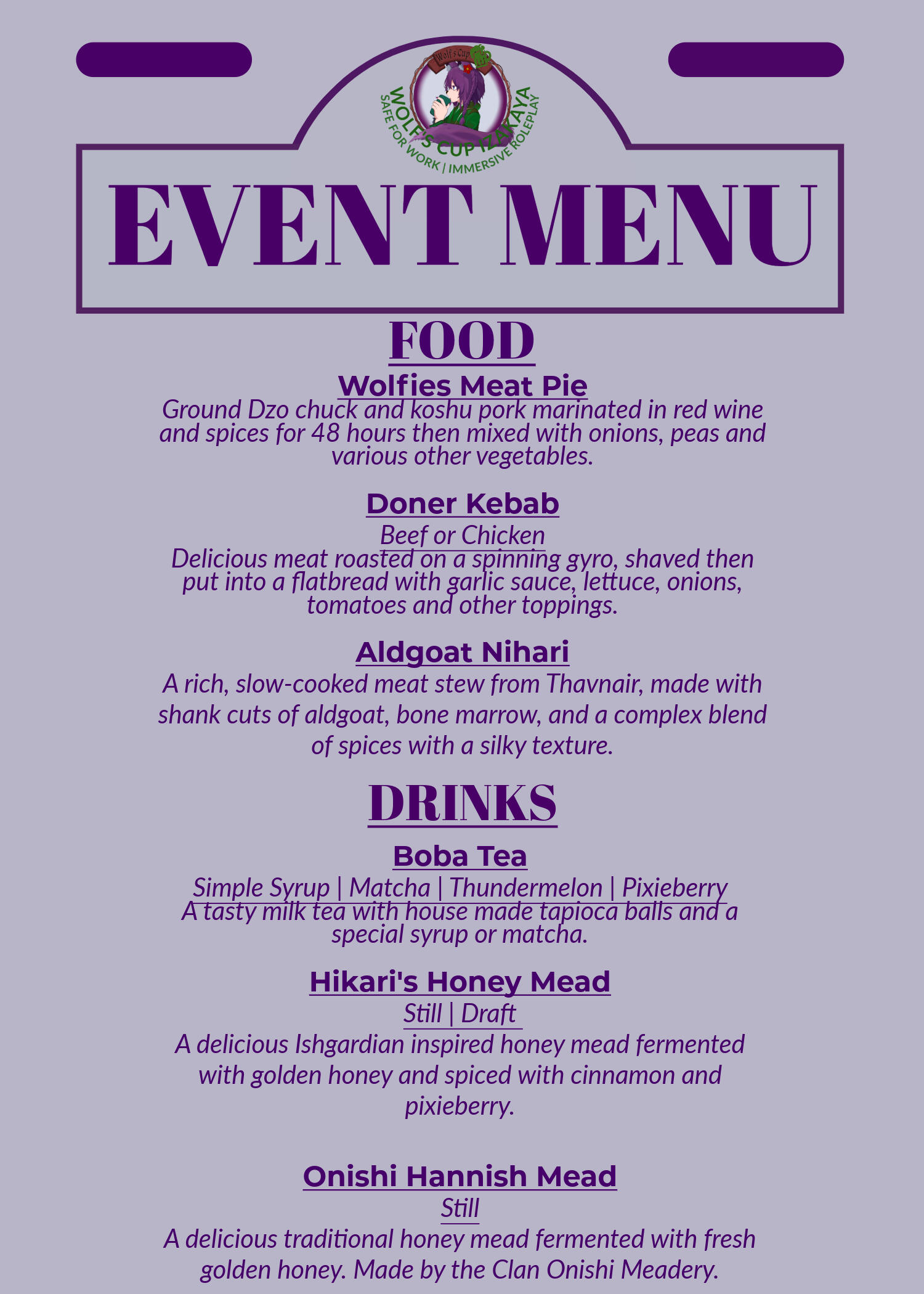 Event Menu